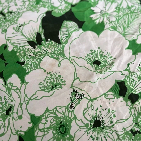 Vintage Floral Printed Silk Scarf - Picture 5 of 6